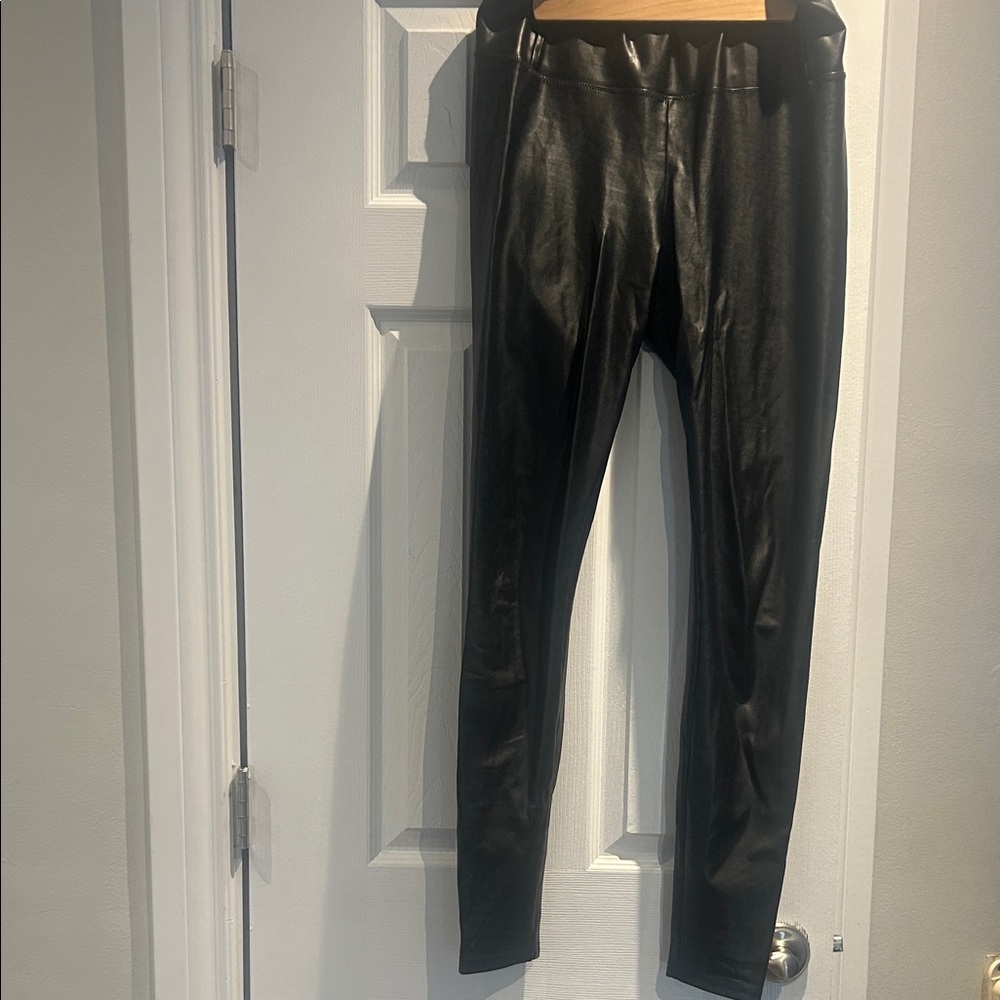 Black Faux Leather Leggings- Aritzia daria